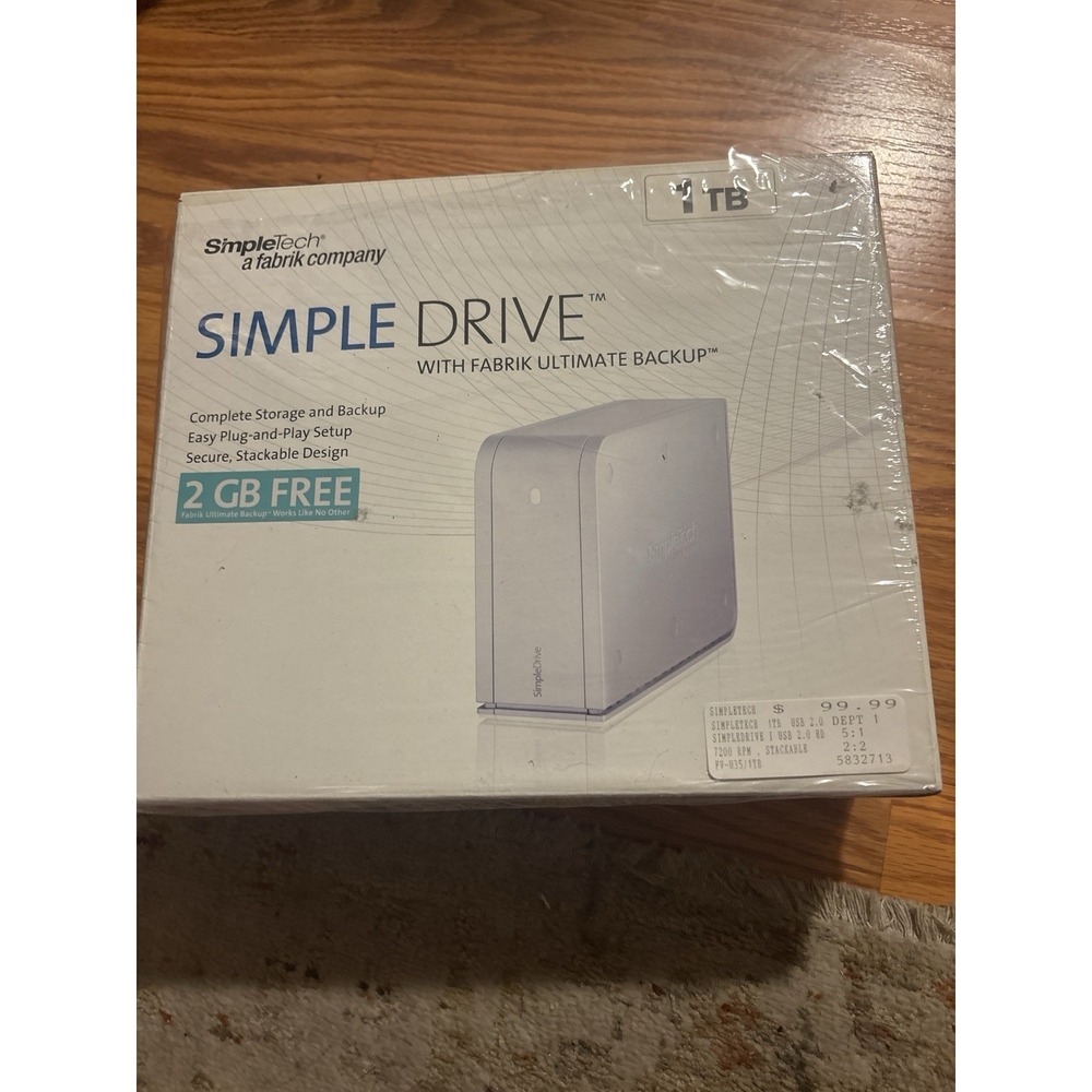 SimpleTech SimpleDrive 1TB External Hard Drive USB 2.0 FV-U35/1TB Complete